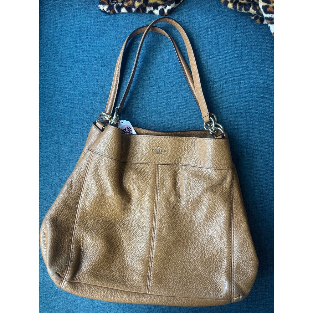 Coach Purse Lexy Brown Refined Pebbled